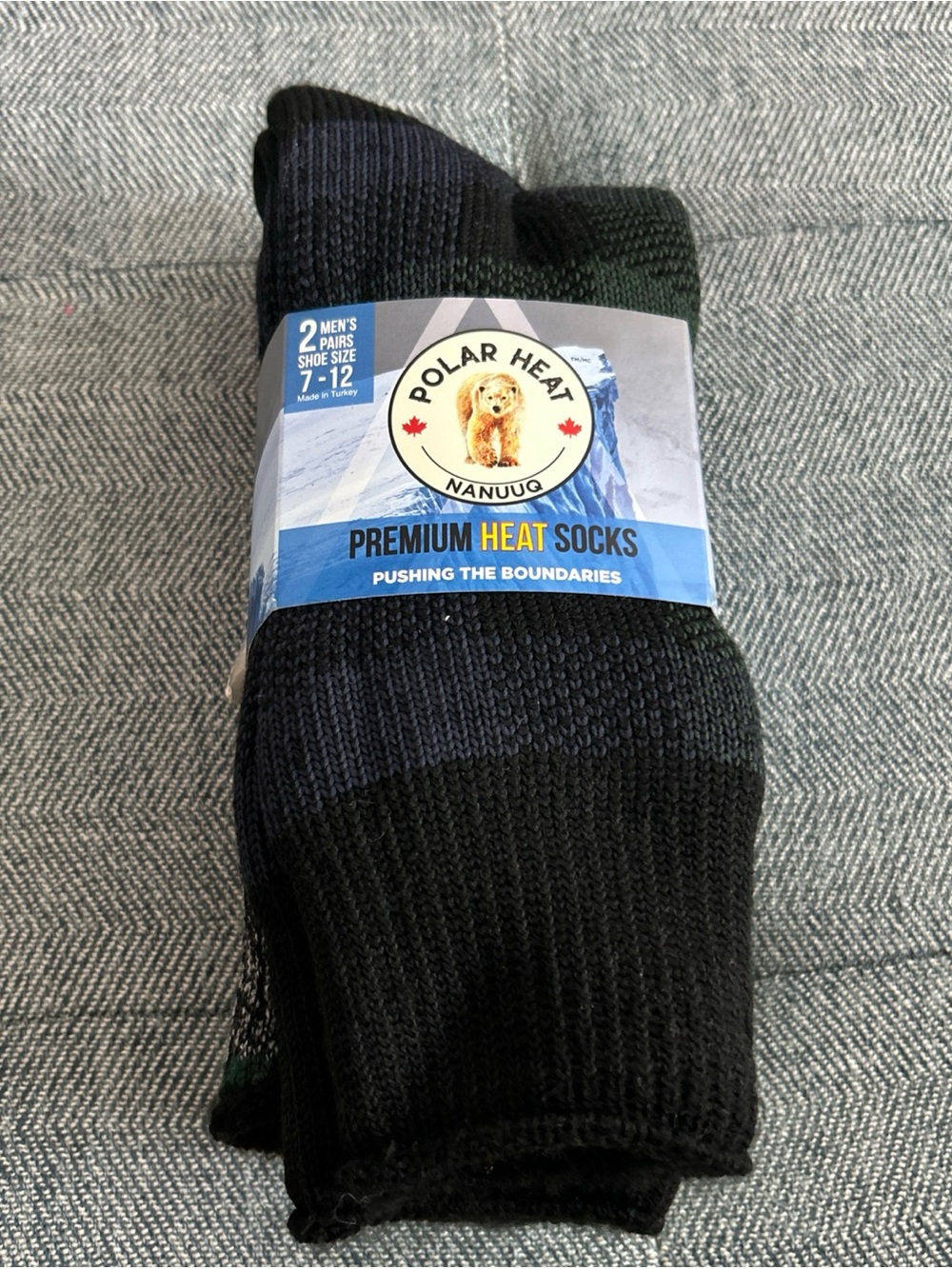 Polar Heat Nanuuq Men’s Premium Heat Socks, 2 Pack Thermal Socks, Size 7-12
